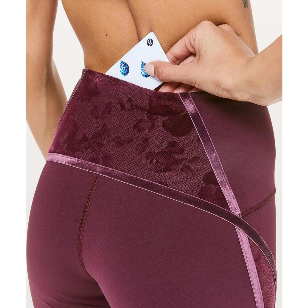 Lululemon Wunder Under High-Rise Tight Flocked 28" Dark Adobe Floral Size 4 - Picture 5 of 13